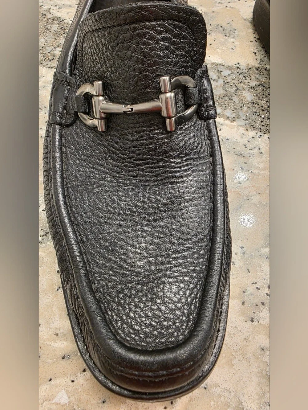 Salvatore Ferragamo Grandioso Black Gancini Bit Loafers UR 22334 Size 7.5